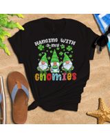 Hanging With My Gnomies, Christmas Gnomes St Unisex Standard T-Shirt black s